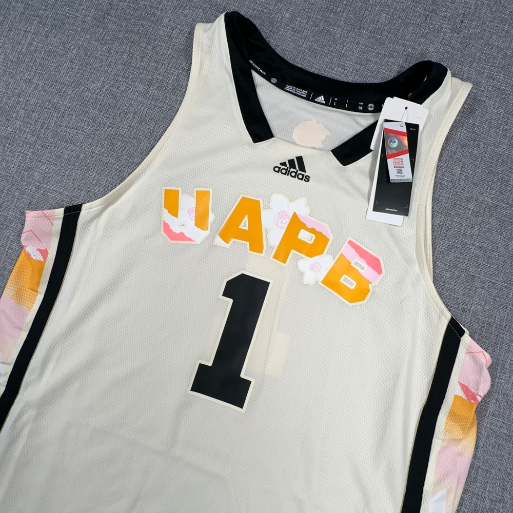 Adidas Arkansas Pine Bluff Golden Lions Basketball Jersey Mens Large Khaki NEW